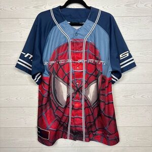 Vintage Spider-Man Marvel 2003 Graphic Baseball Promo Jersey Size XL